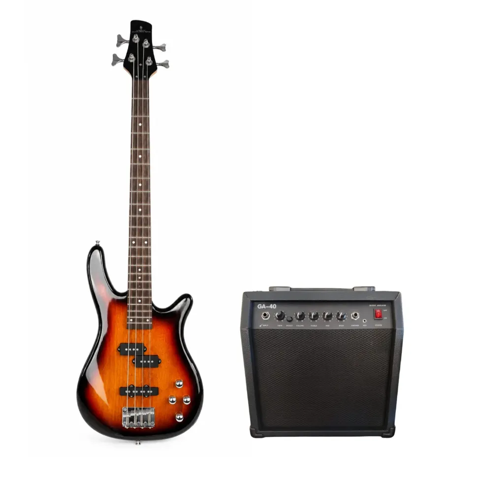 Bajo de 4 cuerdas GeneralTech con amplificador