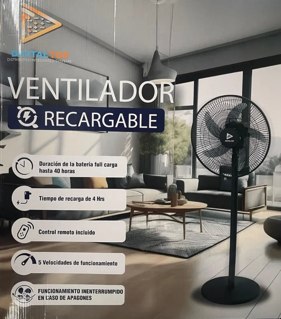 Ventilador recargable 16" Digital Top DT-0701RF