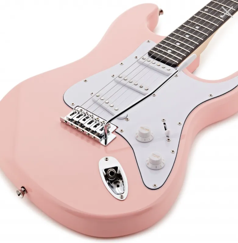 Guitarra eléctrica General Tech Stratocaster rosada