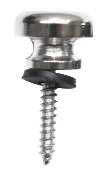 Botón para sostener correas de guitarra cromado