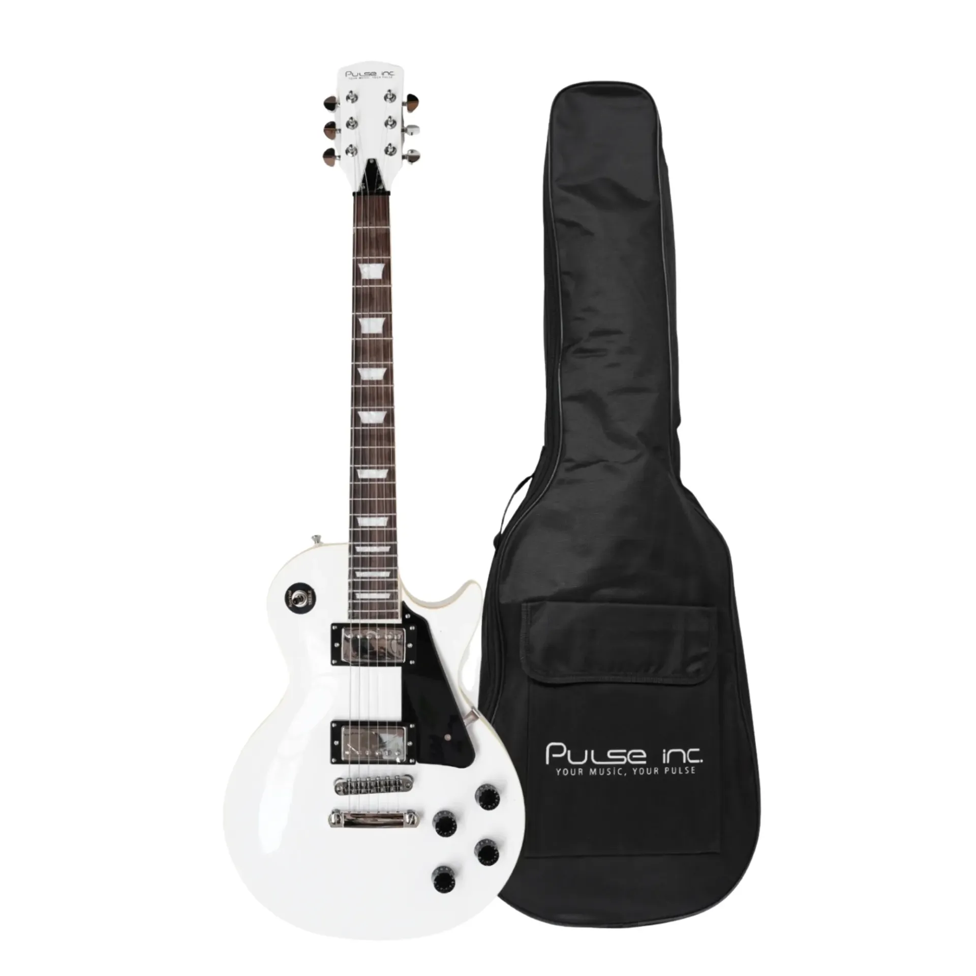 Guitarra Eléctrica Pulse INC Estilo Les Paul Standard - blanco | Incluye estuche