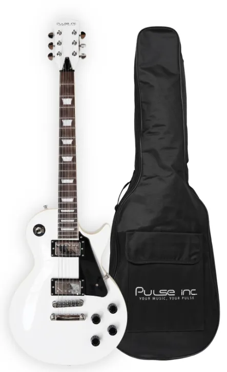 Guitarra Eléctrica Pulse INC Estilo Les Paul Standard - blanco