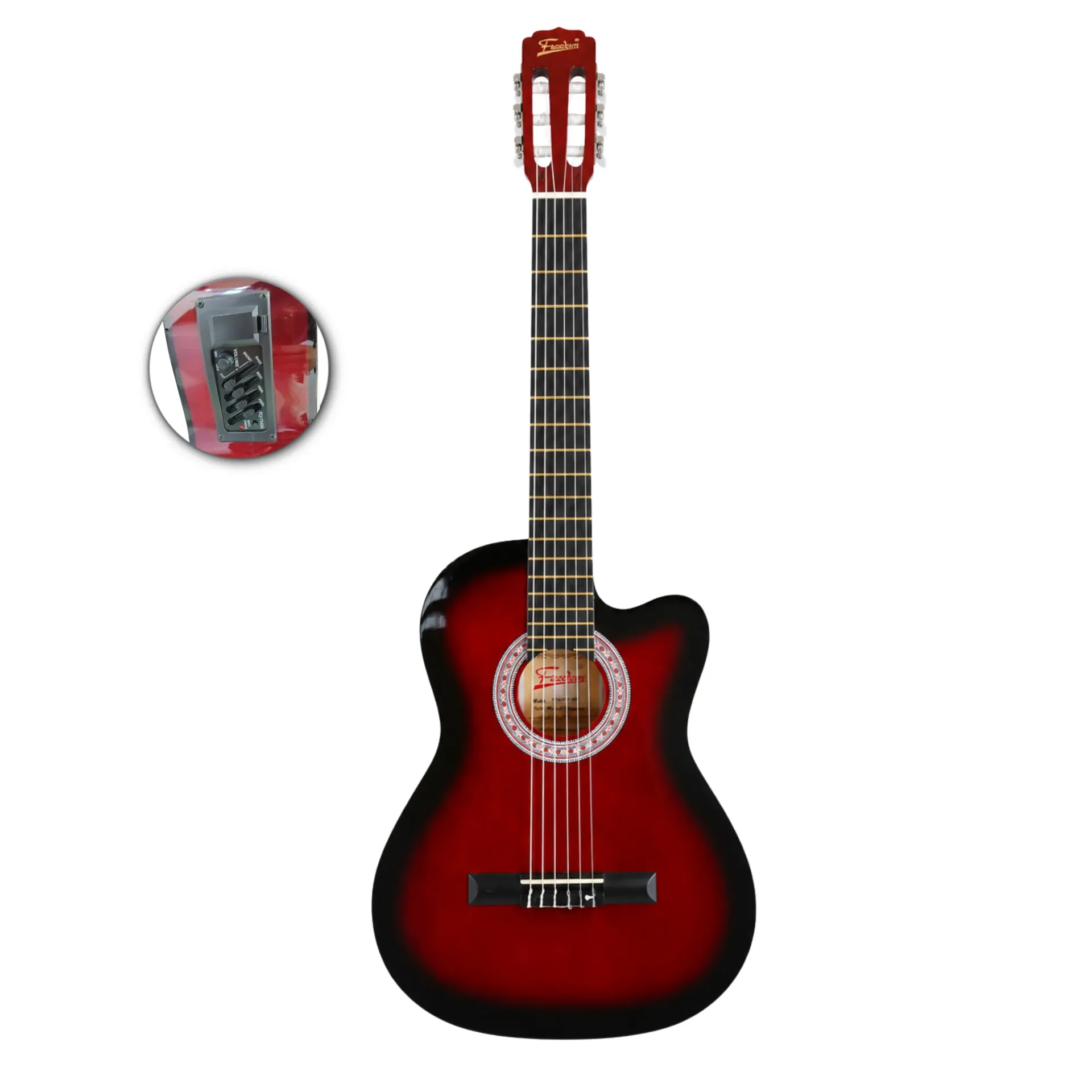 Guitarra electroacústica Freedom 39" | Rojo con negro