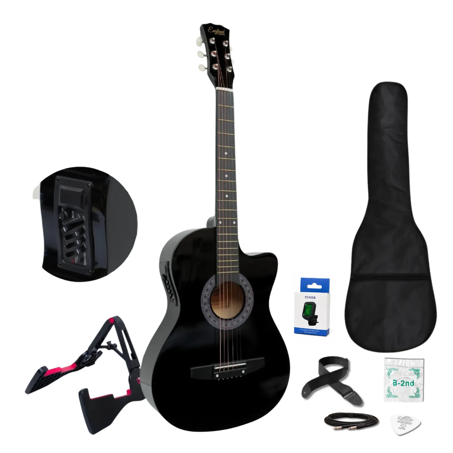 Guitarra electroacústica England Legends 38" EL-GEL04 | Negra