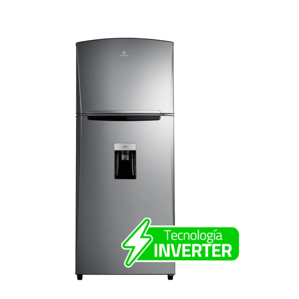 Refrigeradora Cromada Indurama RI-480 con dispensador
