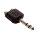 Conector 2 jack RCA a 1 plug 6.3 mm estereo