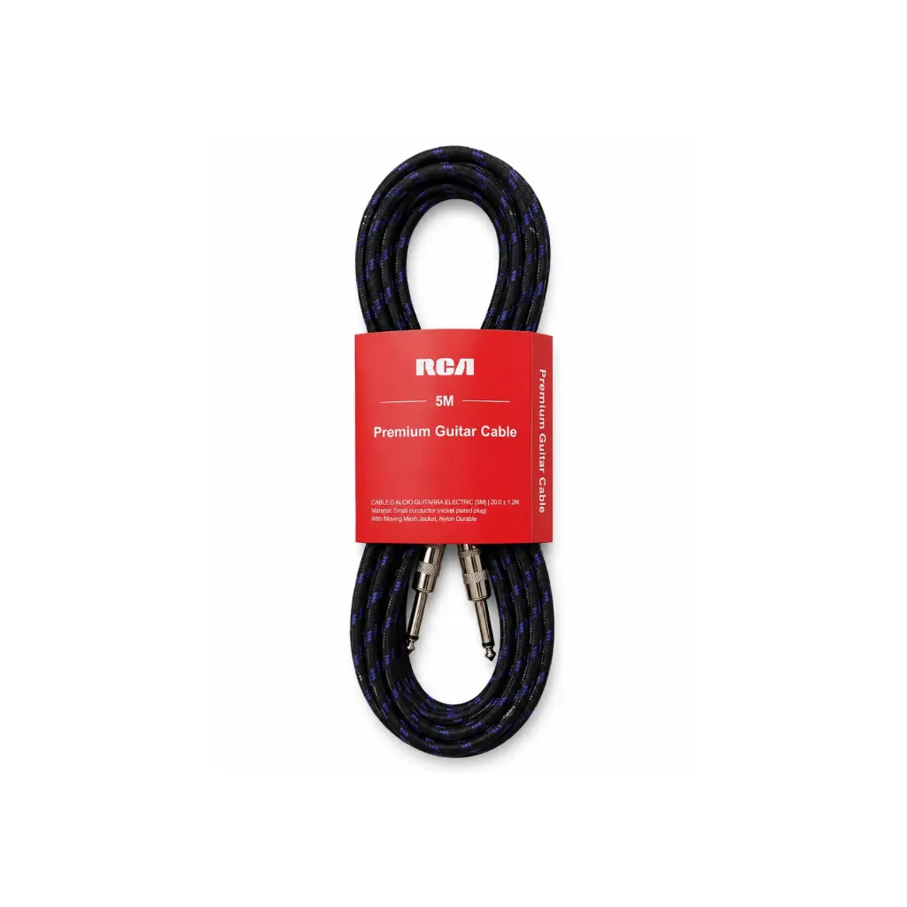 Cable de audio RCA 5 metros plug 6.3mm a plug 6.3mm