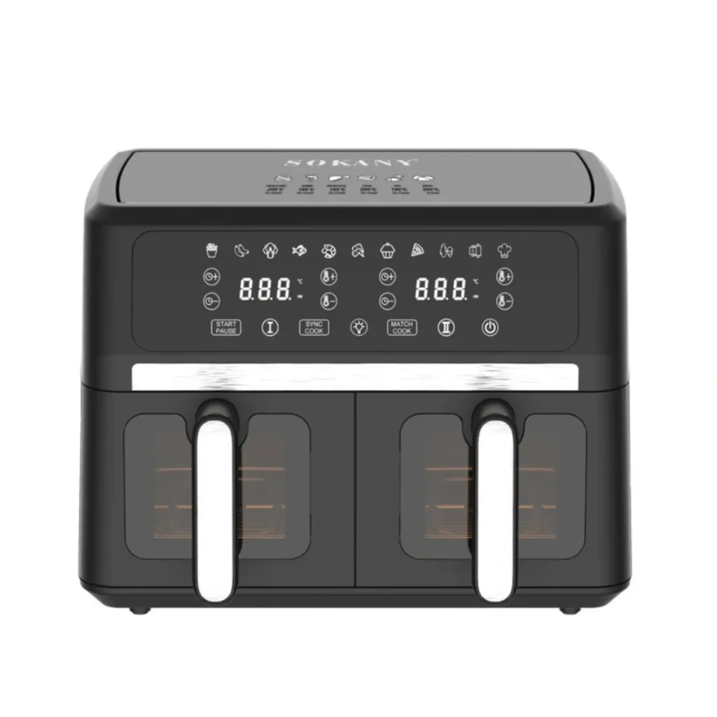 Freidora de aire doble canasta SOKANY 5.5L 1500W