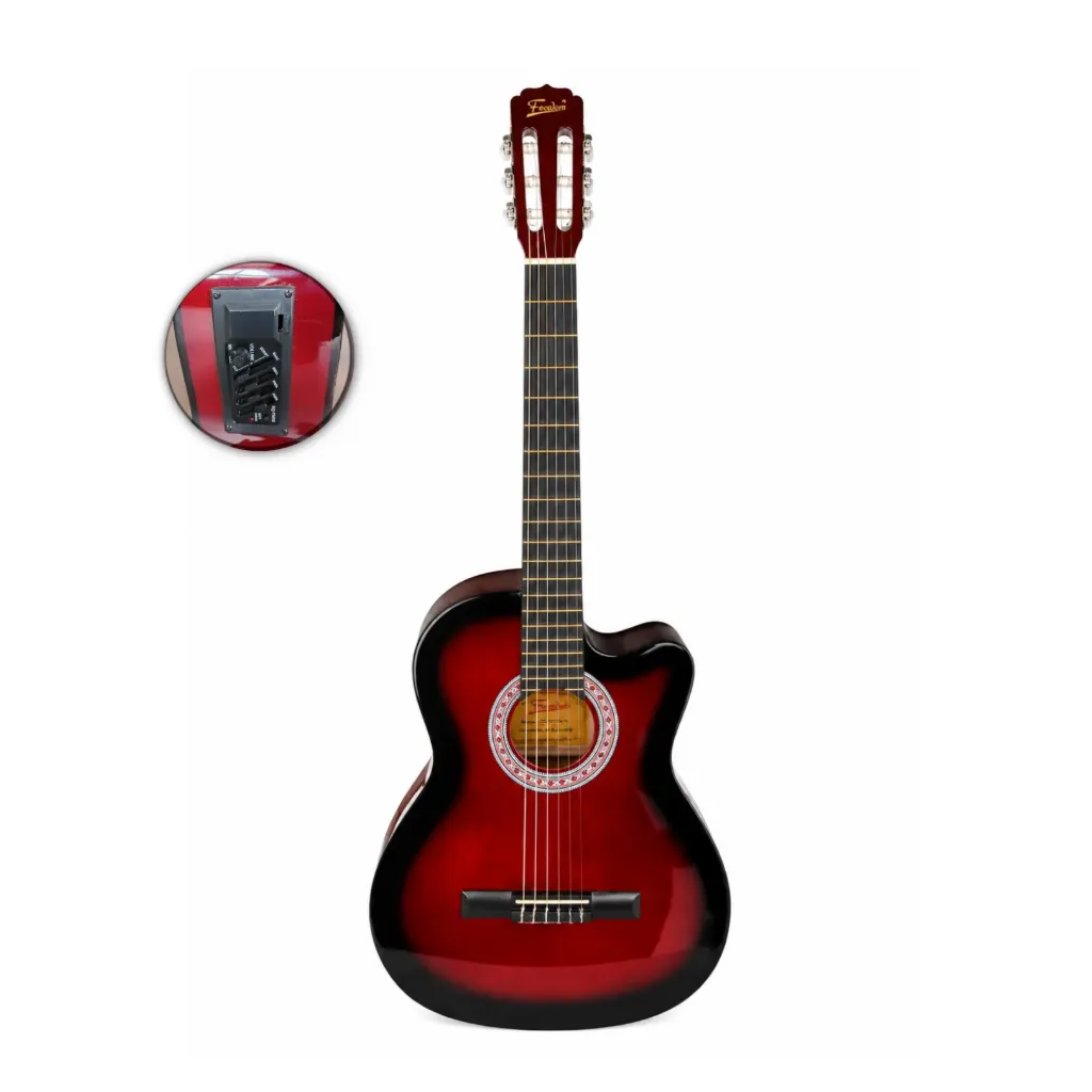 Guitarra Electroclásica Freedom CG300CTV WRS Cutaway con Ecualizador – Roja