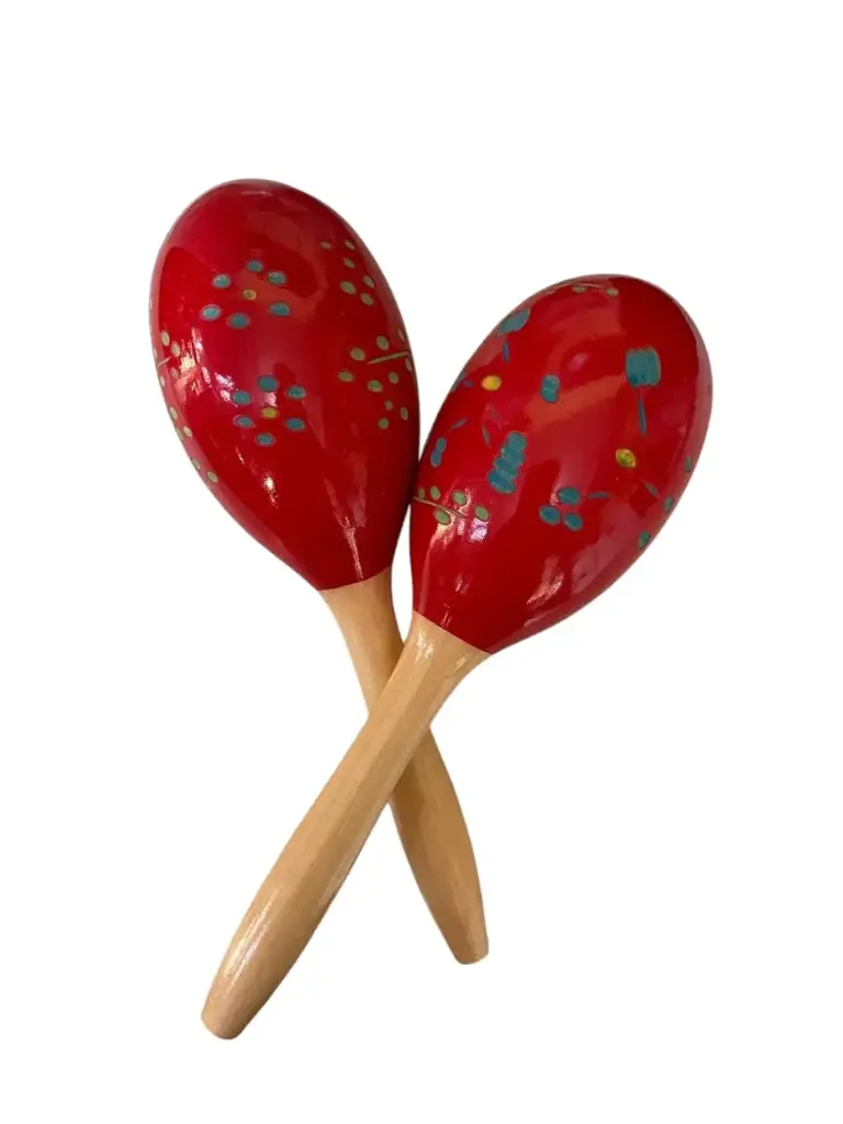 Maracas de madera rojas