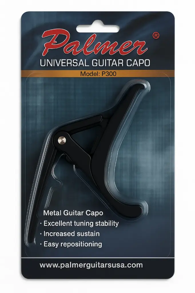 Capotraste Palmer para guitarra o cejilla para guitarra P300 negro