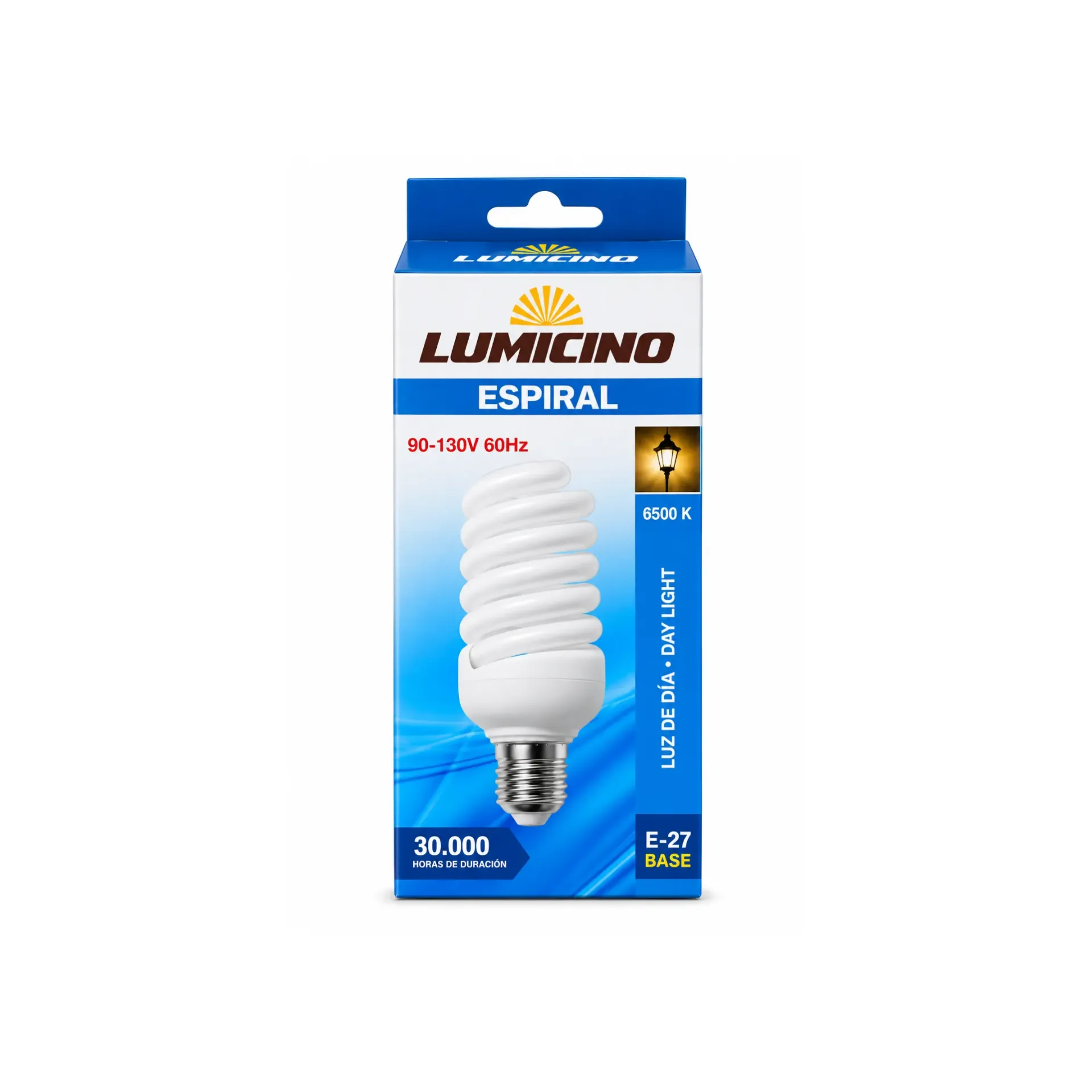 Foco espiral ahorrador de 65W Lumicino