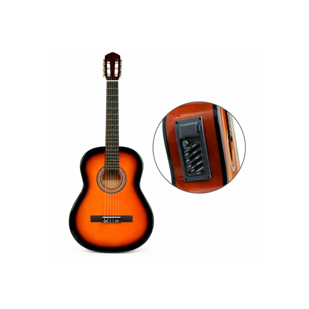 Guitarra electroclásica England Legends 39" Amarillo con bordes negros