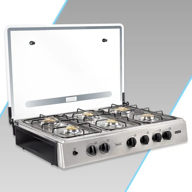 Cocineta ECOLINE Ragazza 6 quemadores cromada CT Inox plus