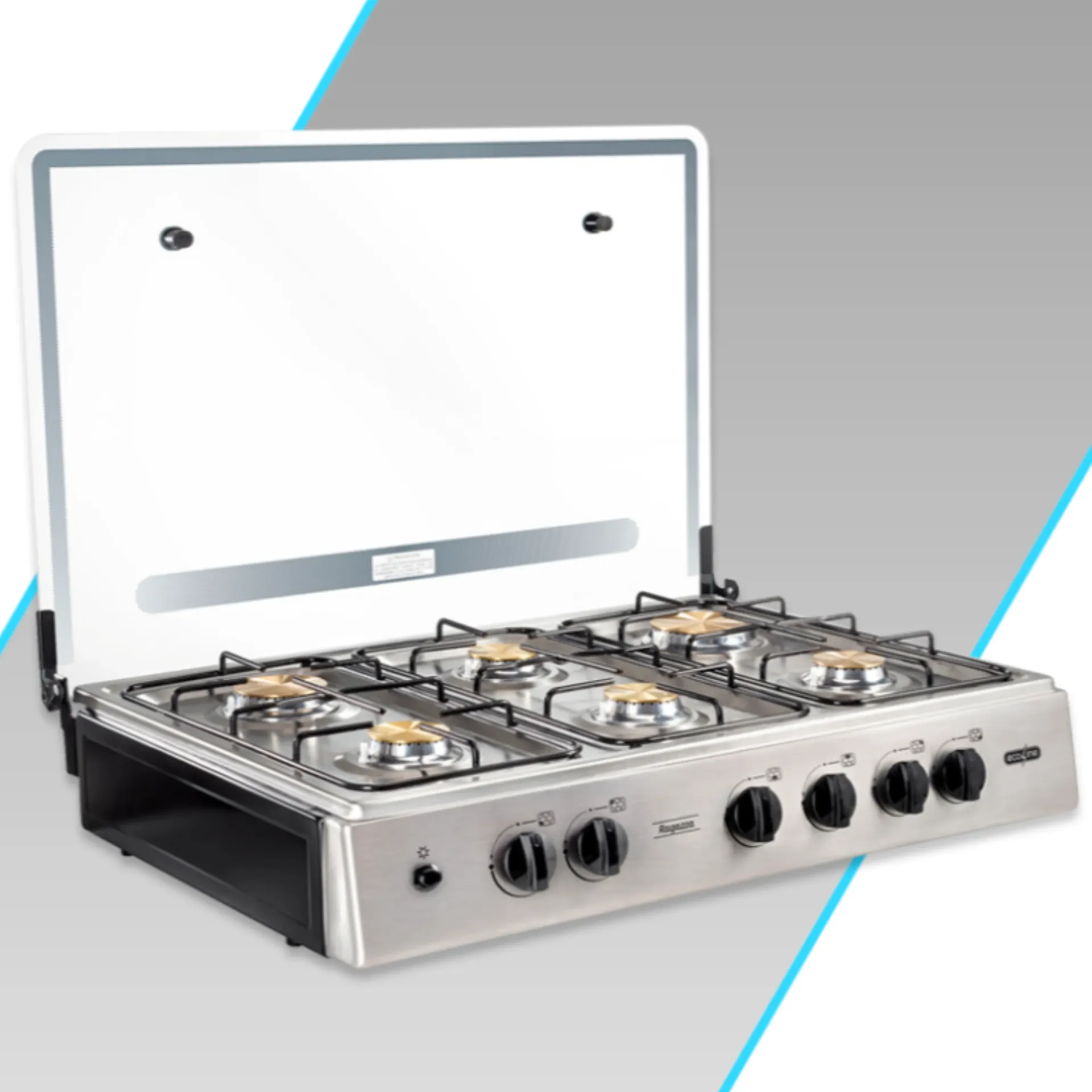Cocineta ECOLINE Ragazza 6 quemadores cromada CT Inox plus