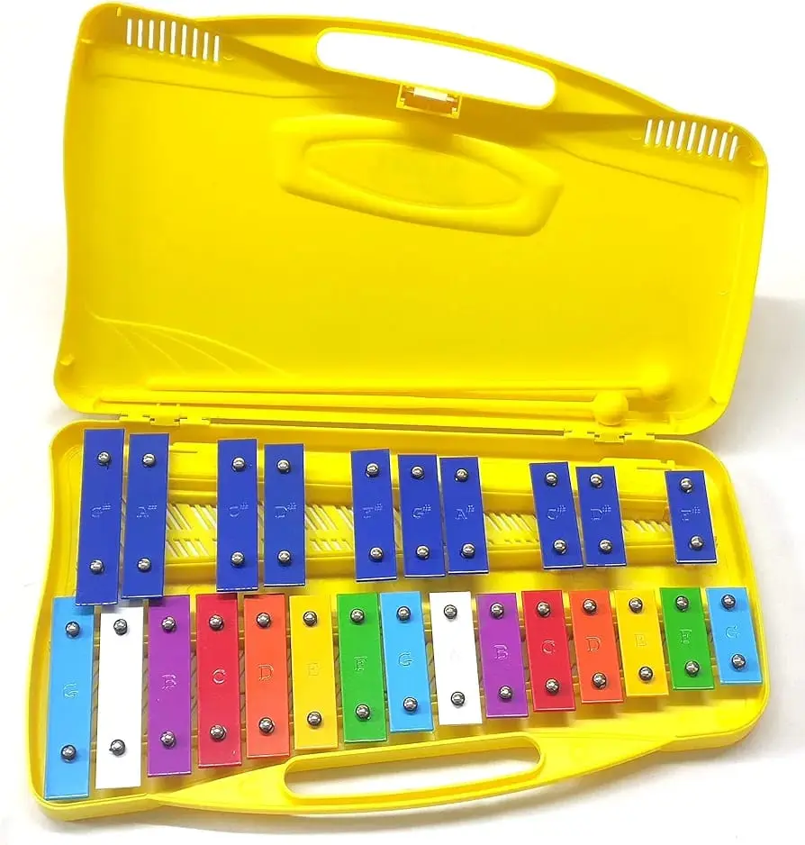 Metalófono o xilófono cromático con estuche
