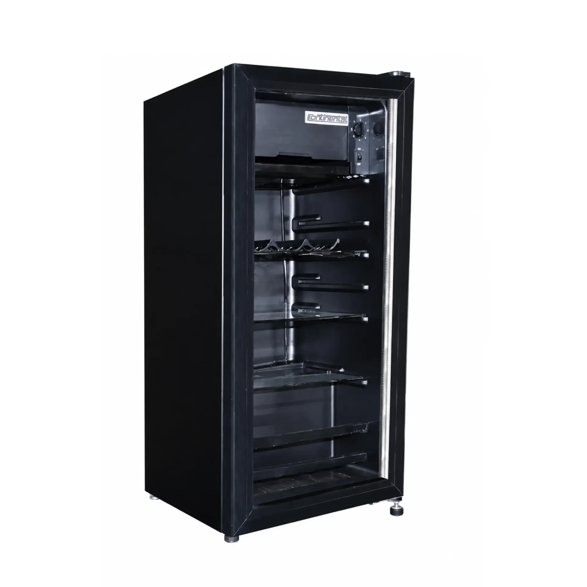 Minibar Continental negro SC-112 con puerta de cristal