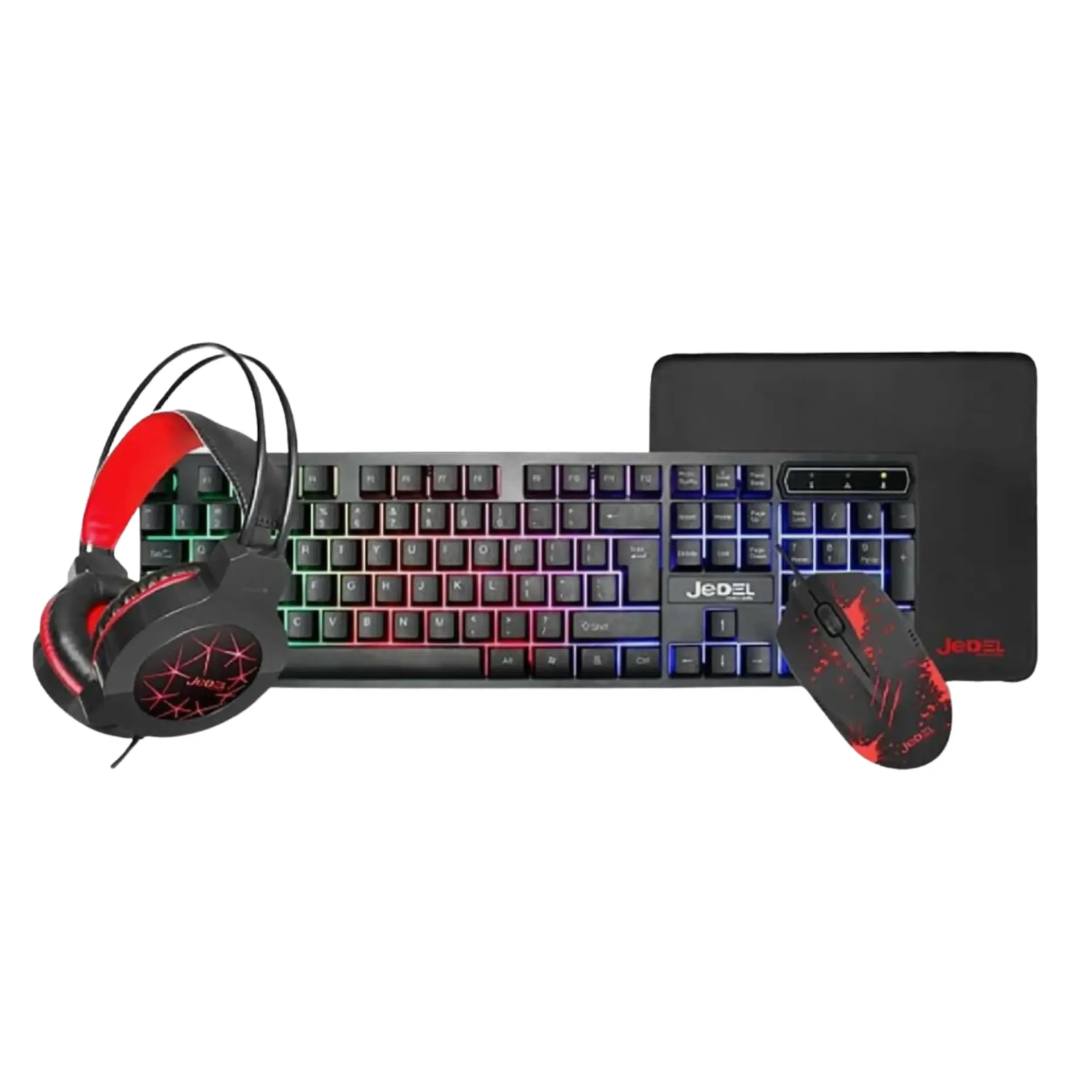 Kit teclado + auricular + mouse + pad mouse JEDEL CP-01