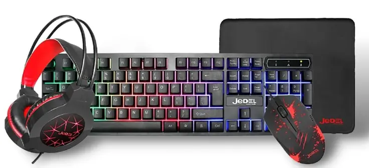 Kit teclado + auricular + mouse + pad mouse JEDEL CP-01