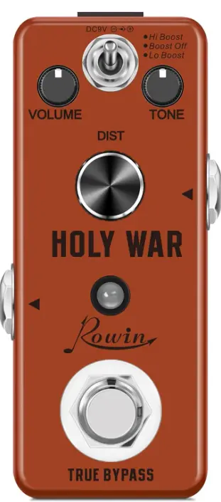 Pedal analógico de distorsión de metales pesados para guitarra True Bypass Rowin