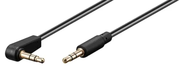 Cable de audio plug 3.5 mm a plug ángulo recto 3.5 mm de 1.2 metros