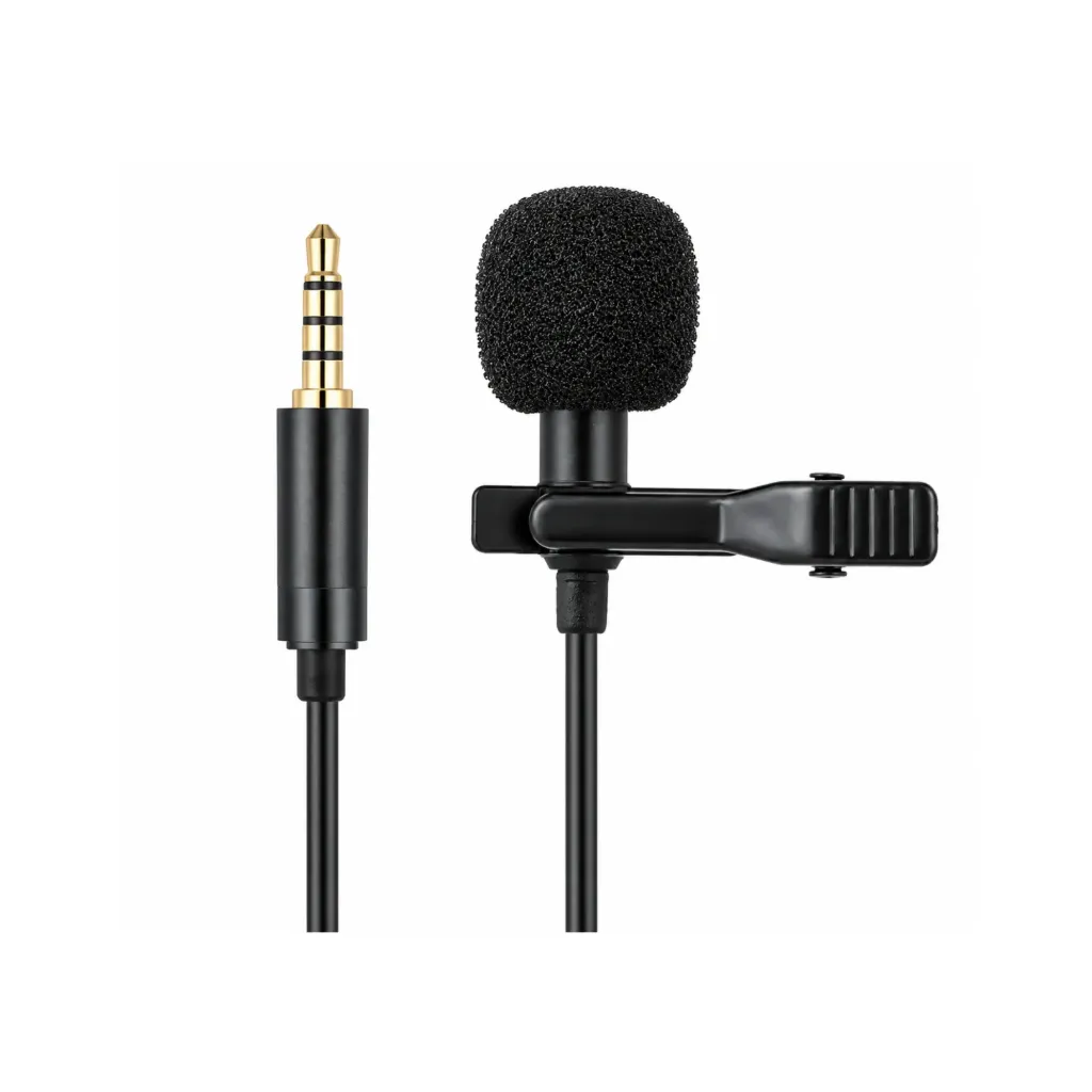 Micrófono corbatero con clip conector plug 3.5mm Negro