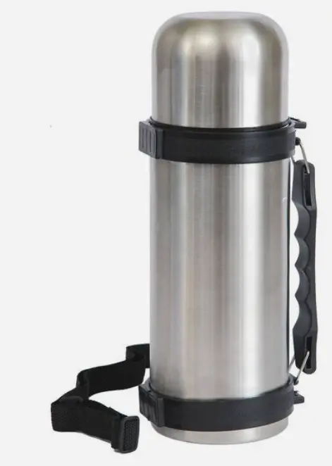 Termo metálico 1 litro acero inoxidable con correa
