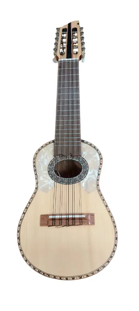 Charango electroacústico con cuerdas nylon negras