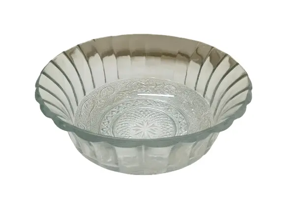 Recipiente de vidrio labrado 7 unidades