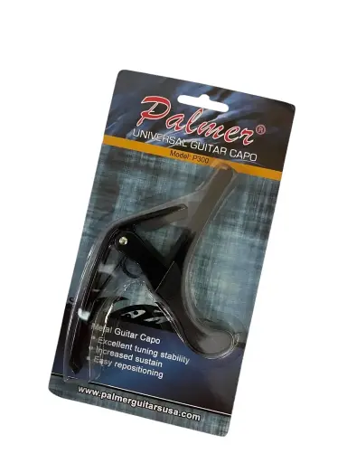 Capotraste Palmer para guitarra o cejilla para guitarra P300 negro