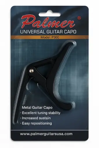 Capotraste Palmer para guitarra o cejilla para guitarra P300 negro