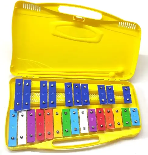 Metalófono o xilófono cromático con estuche