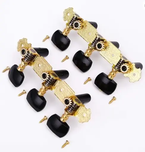 Clavijas de guitarra de metal dorado con negro