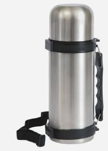 Termo metálico 1 litro acero inoxidable con correa