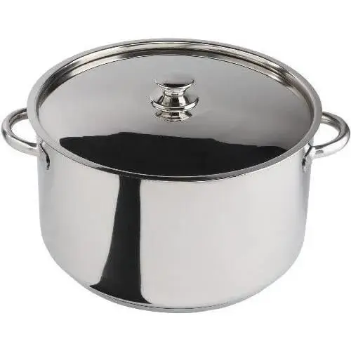 Olla de acero inoxidable con tapa de vidrio de 10 litros